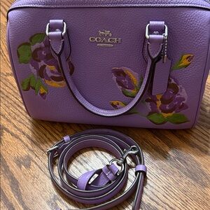 Coach Lavender Floral Satchel